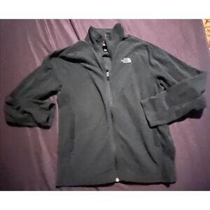 The North Face Mens Black Full Zip Fleece Jacket Mock Neck Size Medium